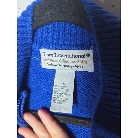 Tiara international Womens Cardinal Beaded Full Zip Sweater Jacket Size Small - Picture 4 of 9